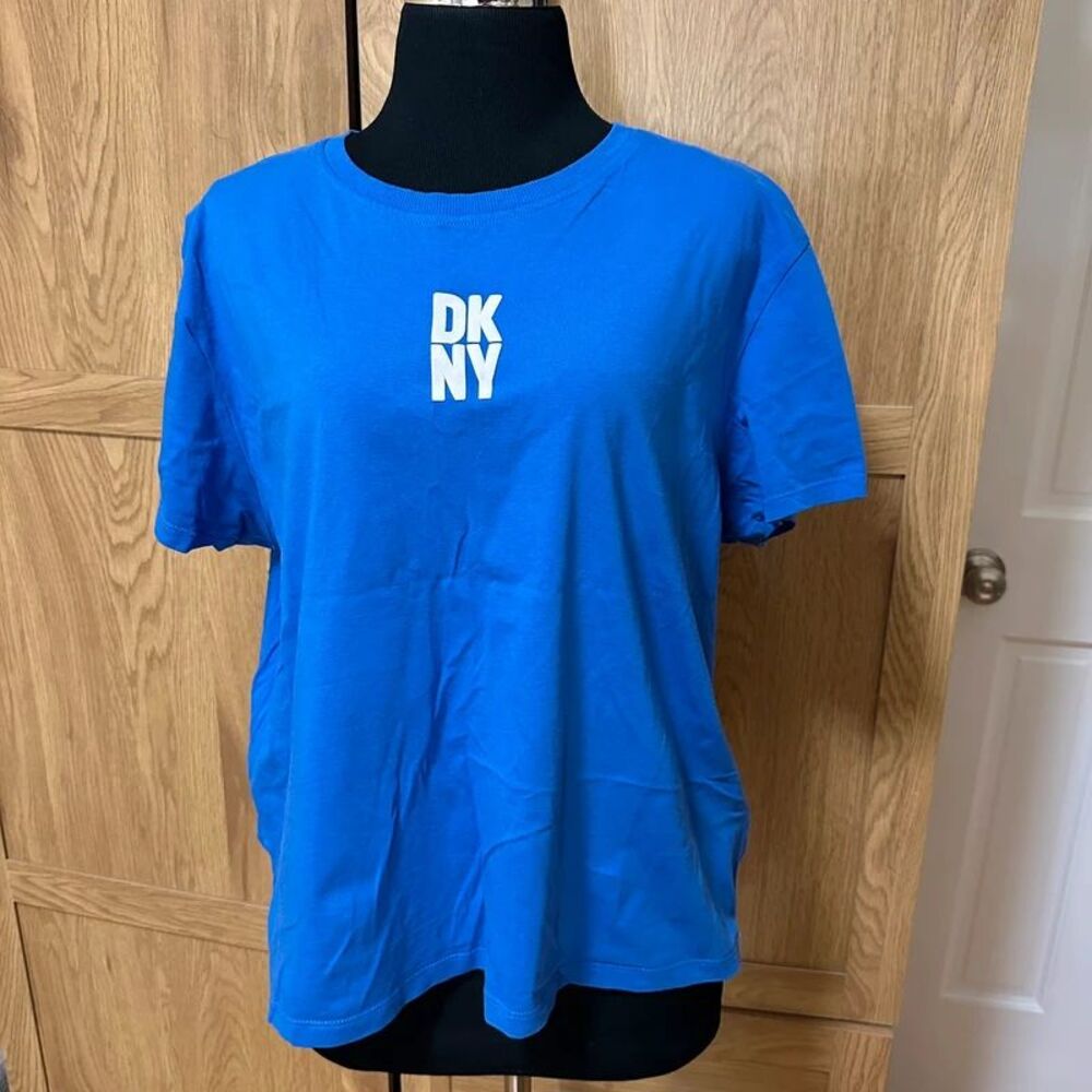 DKNY Sport Cotton Blue Athletic Short Sleeve T-Shirt Top XL